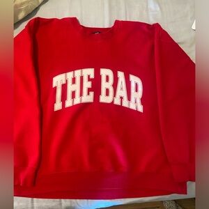 The Bar Varsity Sweatshirt Red Ruby/ White Size XXL 2XL